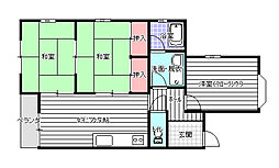 JR東海道本線 湯河原駅 徒歩10分の賃貸アパート 2階3DKの間取り