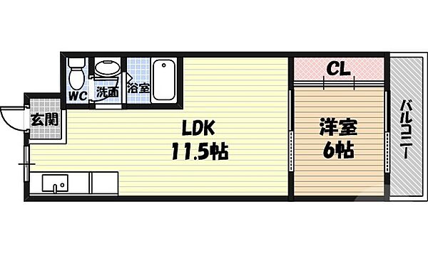 マンション清寿苑 ｜大阪府大阪市城東区東中浜8丁目(賃貸マンション1LDK・4階・35.00㎡)の写真 その2