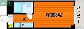 チュリス幸町  ｜ 岡山県岡山市北区幸町（賃貸マンション1K・6階・19.47㎡） その2