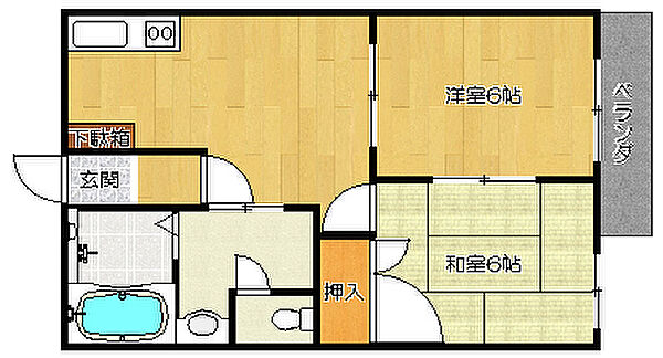 大阪府大東市新町(賃貸アパート2DK・1階・42.50㎡)の写真 その2