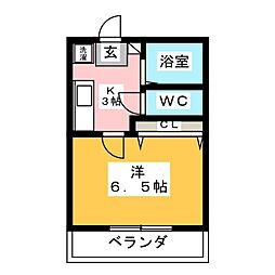 メゾンミキ 1Kの間取図画像