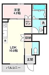 カーサ・ボヌール 1LDKの間取図画像