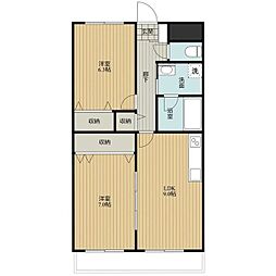 ジュエル白枝 2LDKの間取図画像