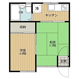 めぞん一刻館 2Kの間取図画像