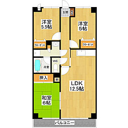 ロイヤルガーデンマナベ 3階3LDKの間取り