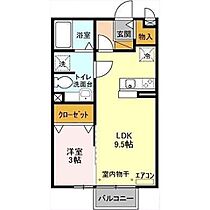 ルクリア 202 ｜ 茨城県稲敷郡阿見町うずら野1丁目（賃貸アパート1LDK・2階・33.61㎡） その2