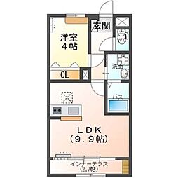 ロードスター 1階1LDKの間取り