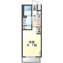 エンプレスＶ 1階1Kの間取り