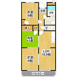 ルシール 4階3LDKの間取り