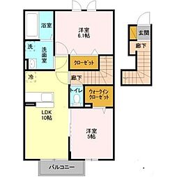 フェリオ 2LDKの間取図画像