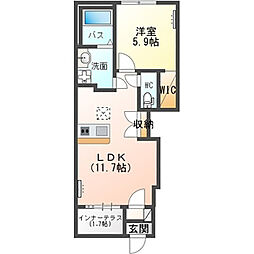アンソレイユ26 1LDKの間取図画像