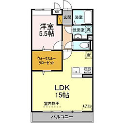 メゾンシャルマン 1LDKの間取図画像