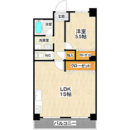 ソラーナ土浦 1LDKの間取図画像