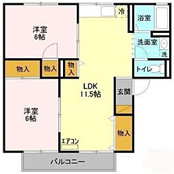 メーブルハイムB 2LDKの間取図画像