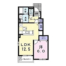ヴィレッティーナB 1LDKの間取図画像