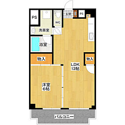 ロイヤルシティ久松 1LDKの間取図画像