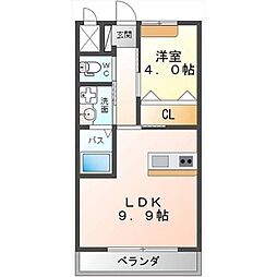 サンシャインヒル 1LDKの間取図画像