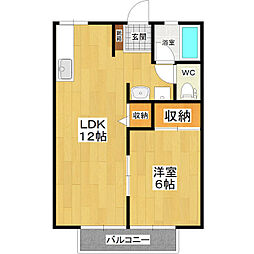 サンシティノグチA 1LDKの間取図画像