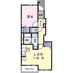 カレントアドヴァンス2 1LDKの間取図画像