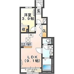 フェイジョア 1LDKの間取図画像