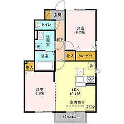パンジューヌ 2LDKの間取図画像
