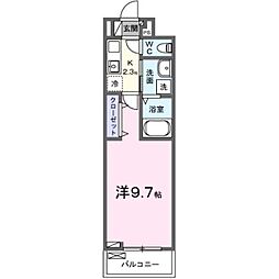 土浦市神立東2丁目アパート 1Kの間取図画像