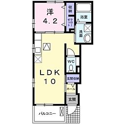 アズールつちうら 1LDKの間取図画像