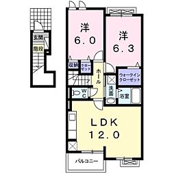 ヴィラエクセレント 2LDKの間取図画像