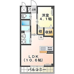ユウアイグランデ荒川沖 1LDKの間取図画像