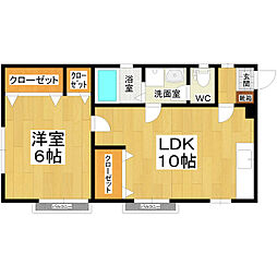 パステルハイム 1LDKの間取図画像
