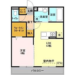 モン・レーヴ 1LDKの間取図画像