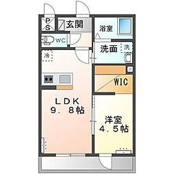 Spazio Felice(スパツィオ フェリーチェ) 1LDKの間取図画像
