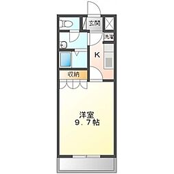 コンフォース 1Kの間取図画像