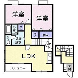 グリーンガーデン2 2LDKの間取図画像