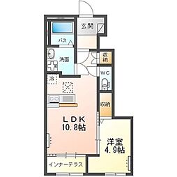 土浦市中村南2丁目新築アパート(仮 1LDKの間取図画像