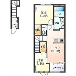 インビクタ 2LDKの間取図画像