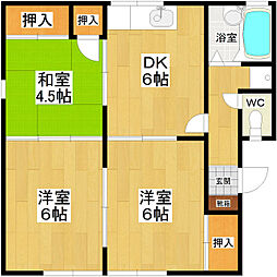 セジュール港町 3DKの間取図画像
