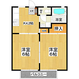 飯田東ハイツ 2Kの間取図画像