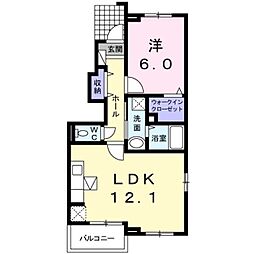 ヴィラエクセレント 1LDKの間取図画像