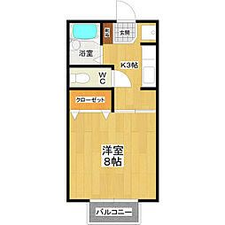アネックス東台 1Kの間取図画像