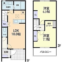 トミーレジデンス 2LDKの間取図画像