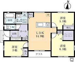 Ｓｔｉｌｌ　Ａｍｉ　Ｊ棟 0001 ｜ 茨城県稲敷郡阿見町中央3丁目（賃貸一戸建3LDK・1階・69.76㎡） その2