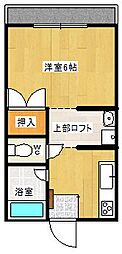 プチメゾンくれも 1Kの間取図画像