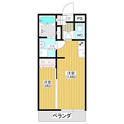 トレス天満A 1DKの間取図画像