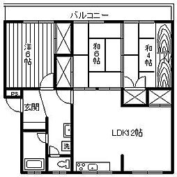 ユートピア長与 3LDKの間取図画像