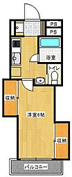 トレス若葉A 1Kの間取図画像