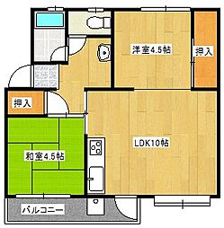 ユートピア八天 1LDKの間取図画像