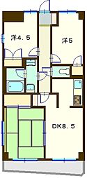 MKマンション第三 3DKの間取図画像
