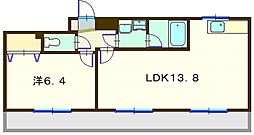 岸根公園ガーデンヒルズ 1LDKの間取図画像
