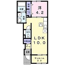 ル・ボナール 104 ｜ 富山県富山市城川原2丁目（賃貸アパート1LDK・1階・41.48㎡） その2